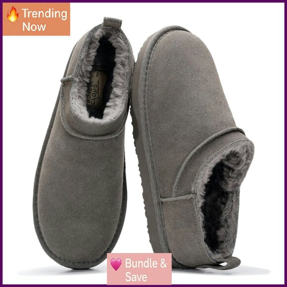 Genuine Leather Micro Boots with Memory Foam Insole Slip On Ankle Boots